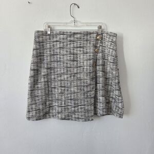 Maurices Tweed Mini Skirt Gray Preppy Twee Old Money Quiet Luxury Classic XL